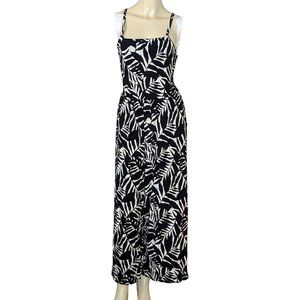 Old‎ Navy Black and White Palm Print Jumpsuit Size Women Medium